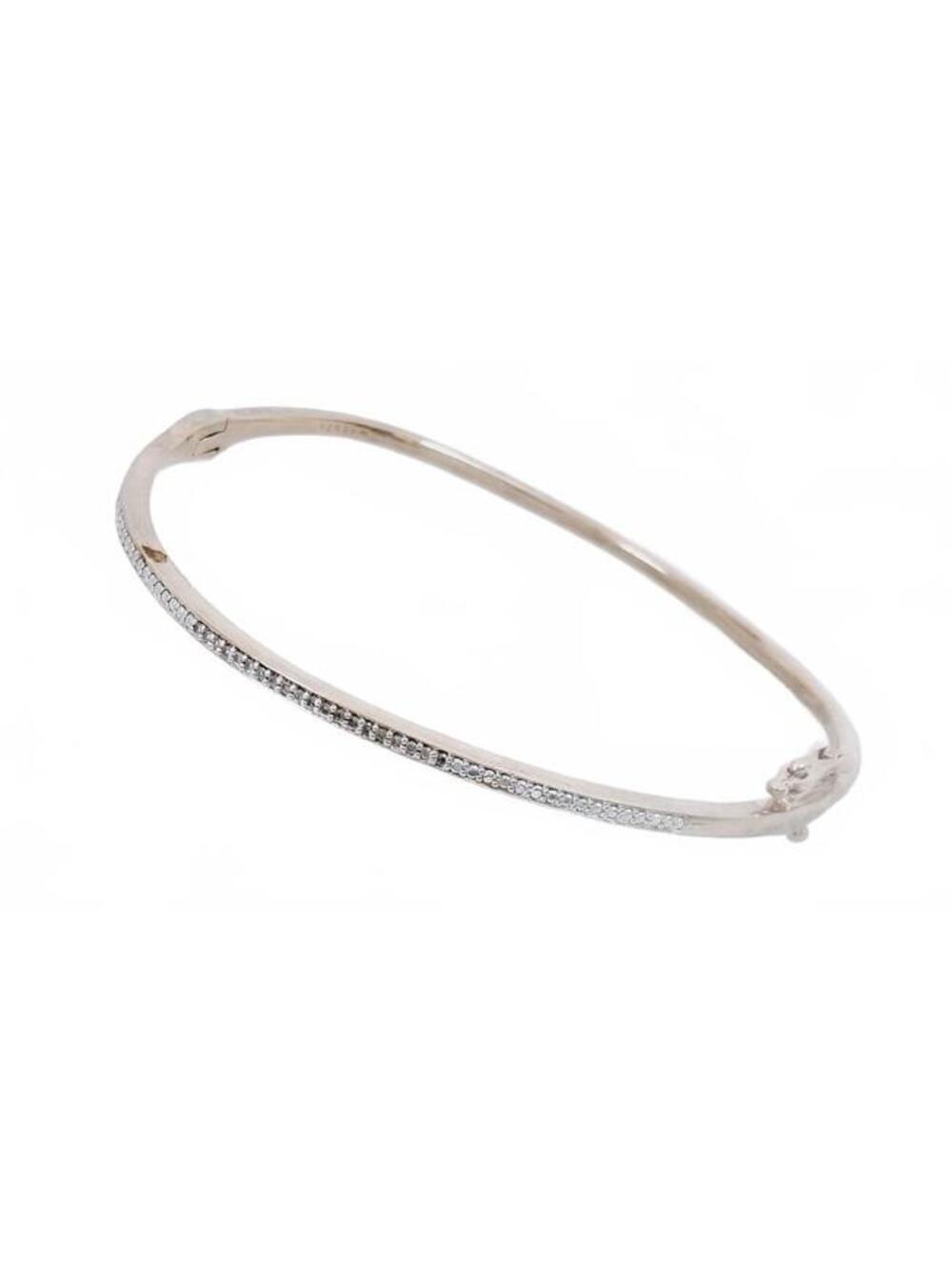 Vintage SUN 925 and Diamond-Accented Bracelet 7”